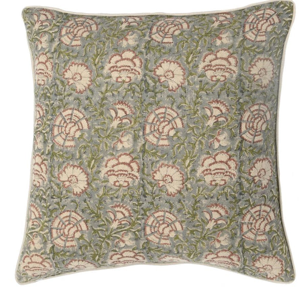 Jamila Block Print Cushion- Mave