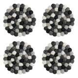 Modwool Felt Coaster in Black/White/Grey - Set of 4