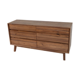 Gia 6 Drawer Dresser in Warm Pecan