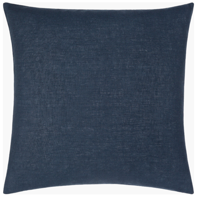 Linen Solid Cushion in Navy