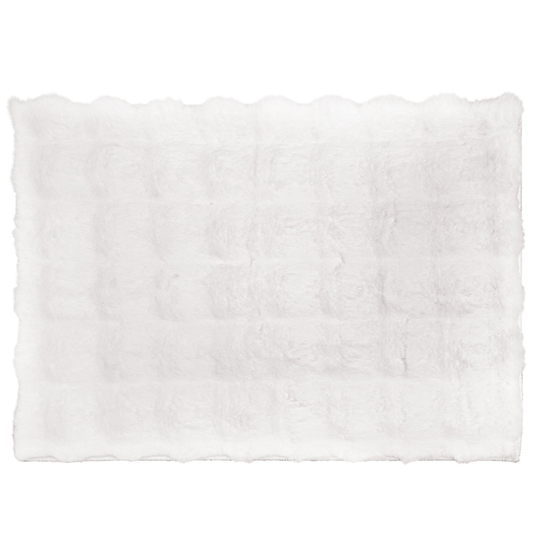 Luxe Sculpted Rabbit Fur Bath Mat