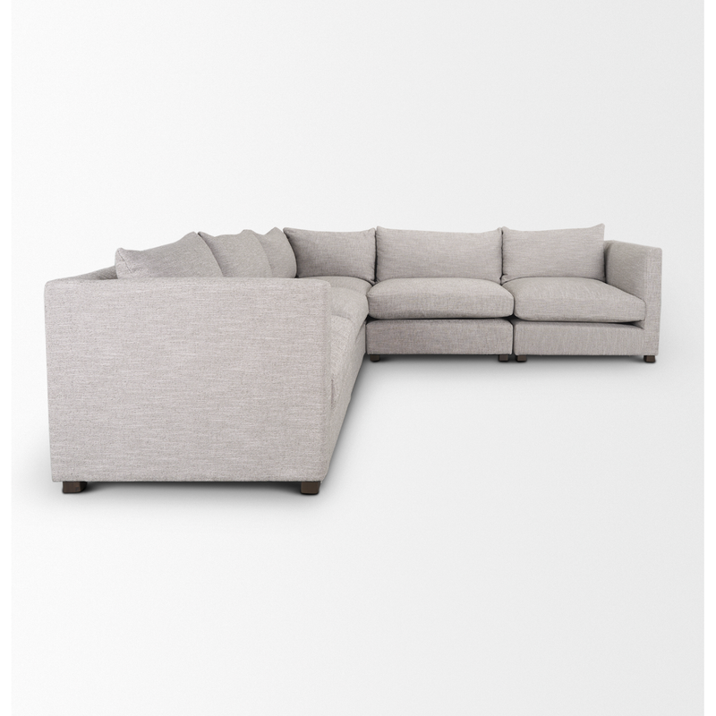 Halston 5 Piece Sectional in Light Gray