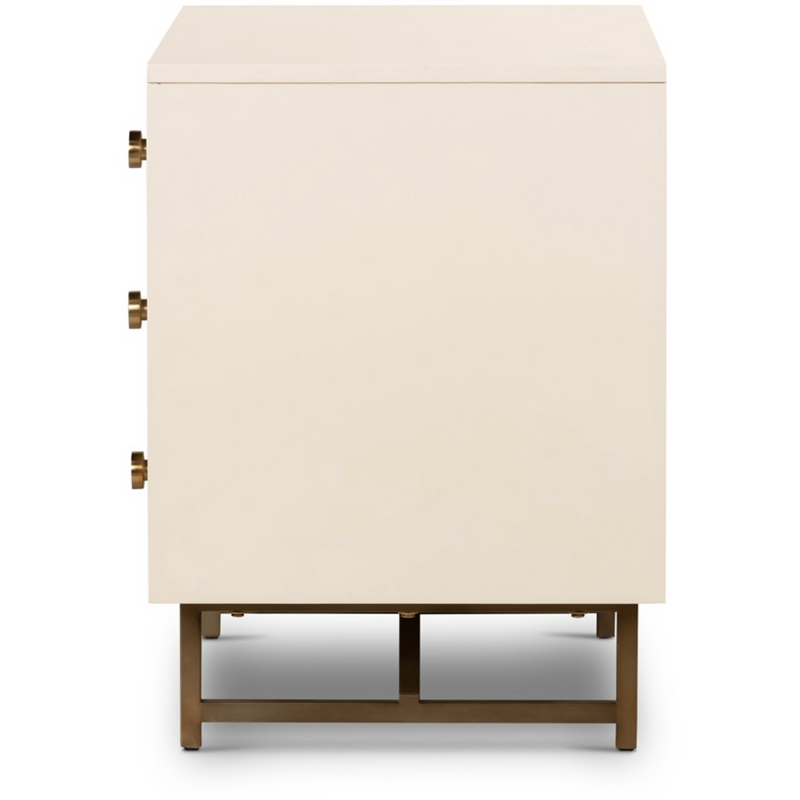 Van 3 Drawer Nightstand in Alabaster