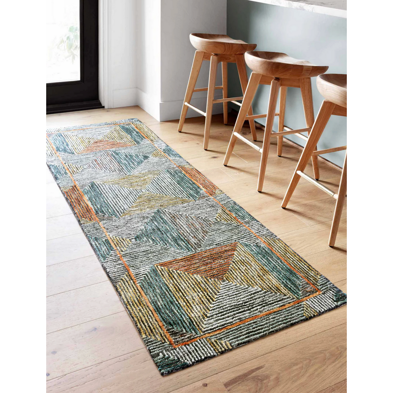Spectrum Rug in Lagoon/ Spice