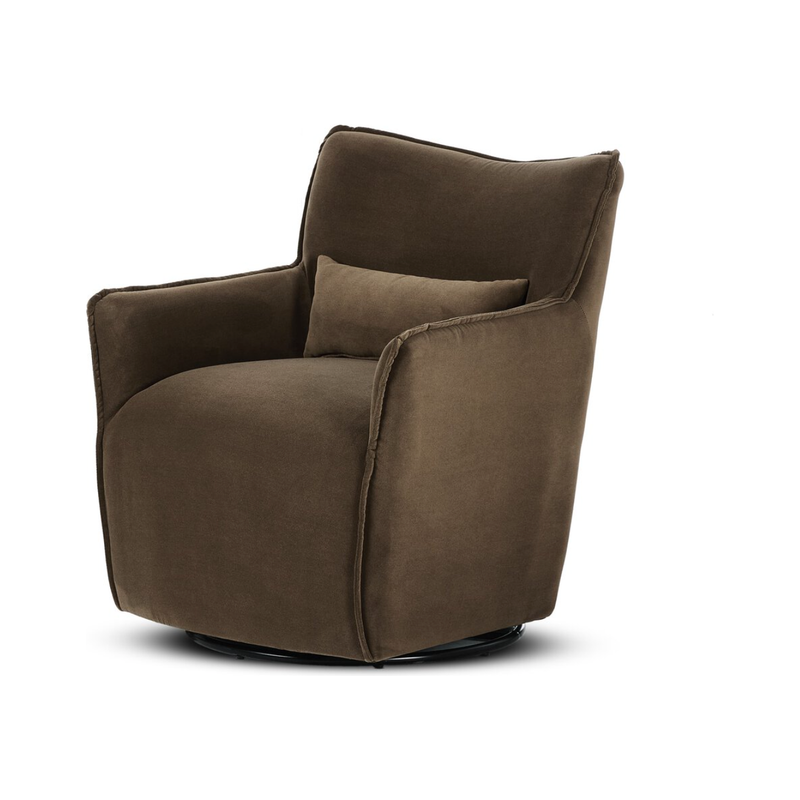 Kimble Swivel Chair in Henry Coffee