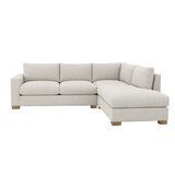 Custom Retreat Sectional - Gr.8 Wesley Linen - LAF One Arm Loveseat + RHF End Chaise - Uptown Light Legs