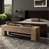 Abaso Accent Bench in Whitewash Rustic | 70"