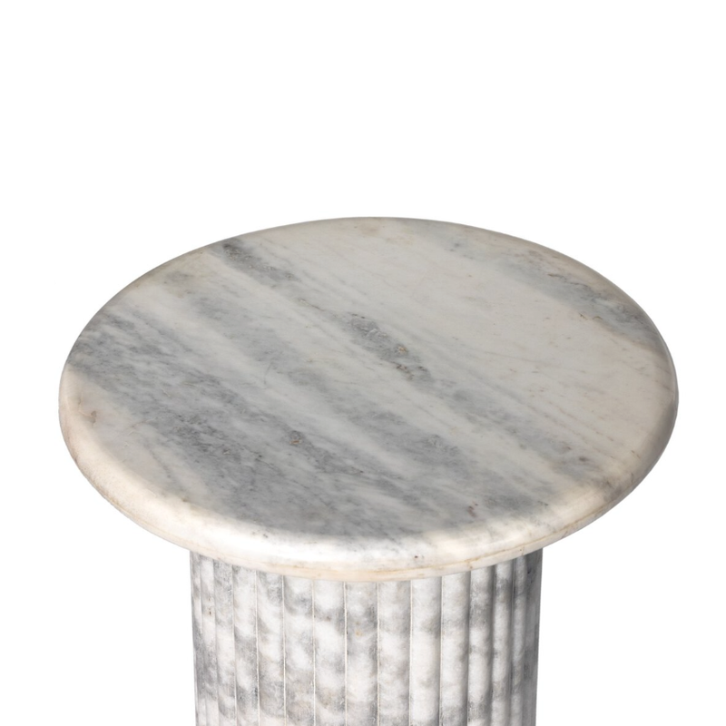 Oranda End Table in White Marble