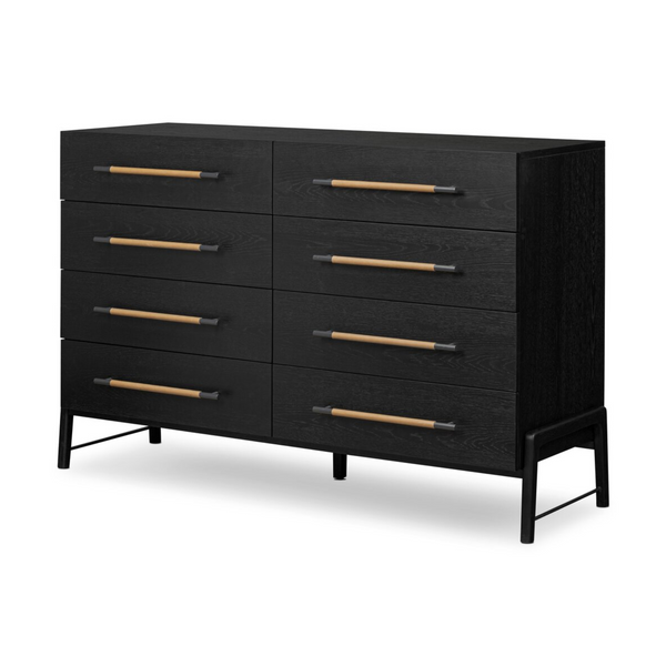 Rosedale 8 Drawer Dresser in Ebony Oak Veneer