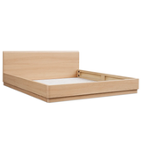 Round Off King Bed Light Oak Brown