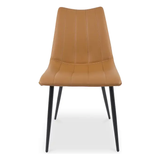 Alibi Dining Chair in Tan Faux Leather - Set Of Two