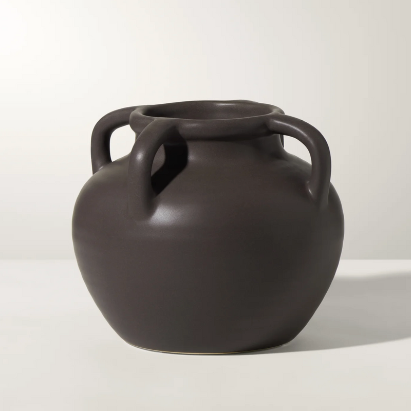 Capri Four Handle Vase in Brown