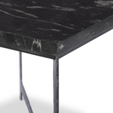 Hammered Iron End Table in Charcoal Marble