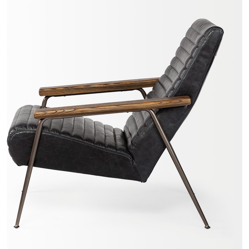 Grosjean Accent Chair - Black Leather