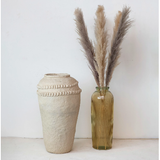 Decorative Handmade Paper Mache Vase w/ Embossed Design