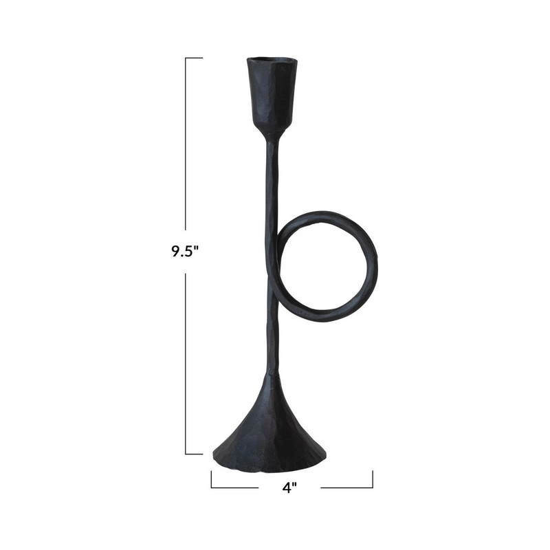 Hand-Forged Cast Iron Taper Holder w/ Handle - Small