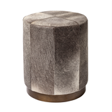 Zahavi Hide Round Ottoman