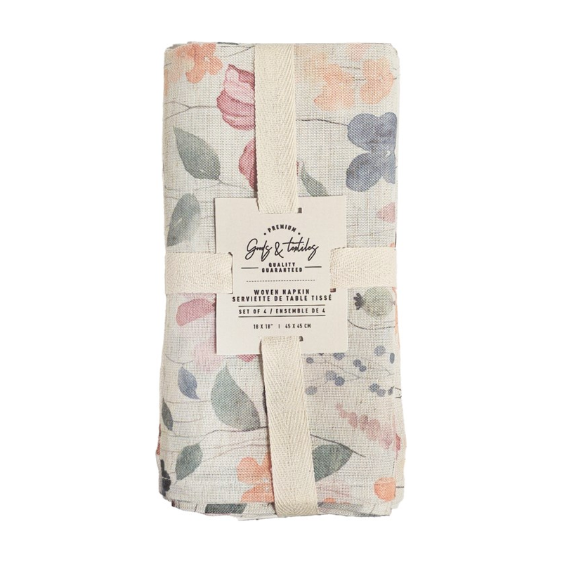 Watercolour Garden Linen Blended Napkin