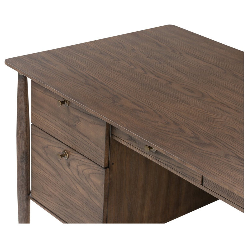 Markia Executive Desk in Aged Oak Veneer