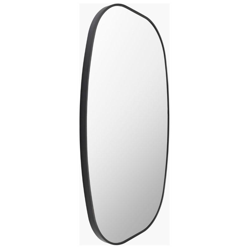 Aranya Curved Mirror in Matte Black