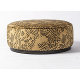 Sinclair Large Round Ottoman in Balkan Ochre