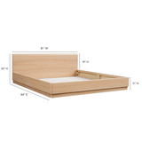 Round Off King Bed Light Oak Brown