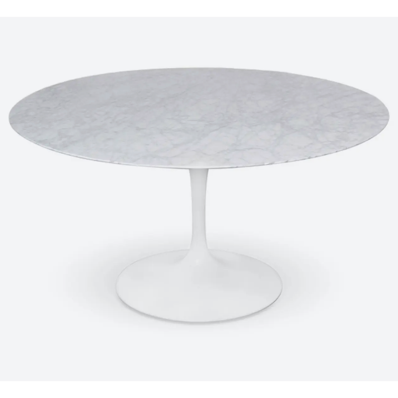 Flute Marble Top Round Dining Table
