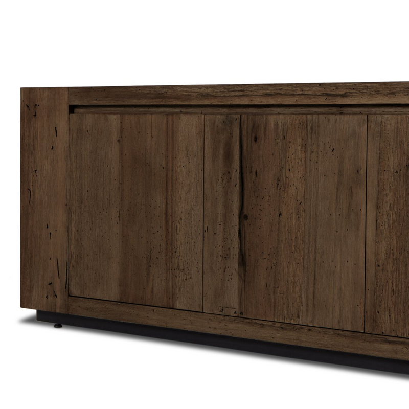 Abaso Media Console in Ebony Rustic