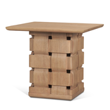 Trellyn Carved Woven Base Square Accent Table