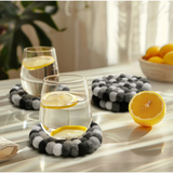 Modwool Felt Coaster in Black/White/Grey - Set of 4