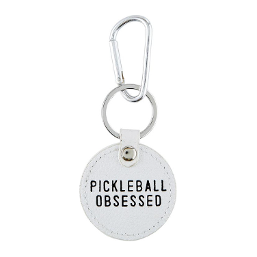 Pickleball Obsessed - Round Leather Keychain