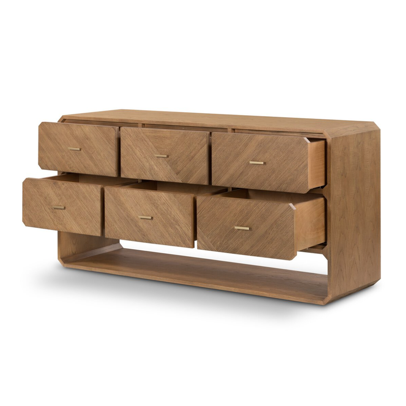 Caspian 6 Drawer Dresser in Natural Ash
