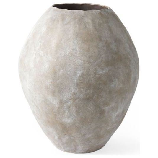 Gobi Tan Ceramic Oval Vase