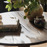 Rivi Large End Table in Aged Belgium Bleach