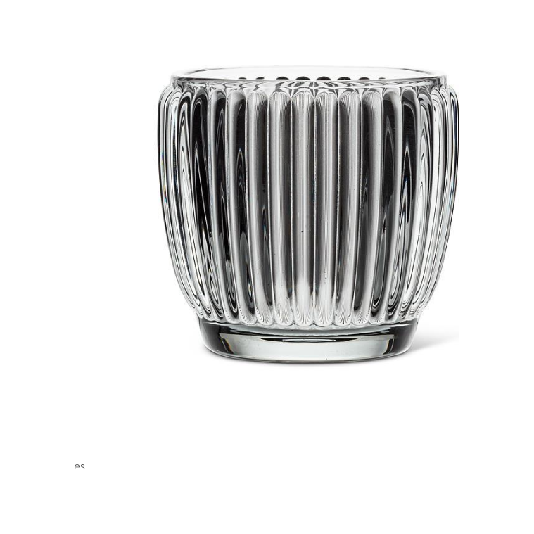 Small Ribbed Votive -Smoke