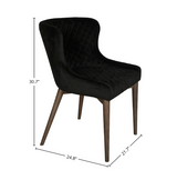 Mila Dining Chair in Black Velvet