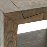 Troy End Table In Suede Brown