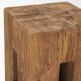 Waylen Natural Wood Block Accent Stool