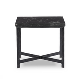 Hammered Iron End Table in Charcoal Marble