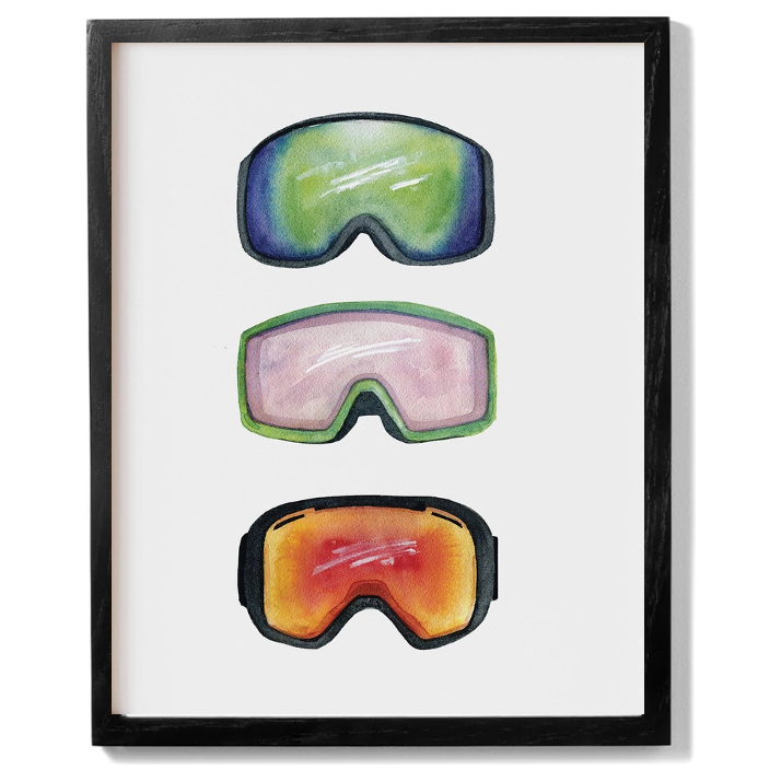 Ski Goggle Trio Watercolour Print