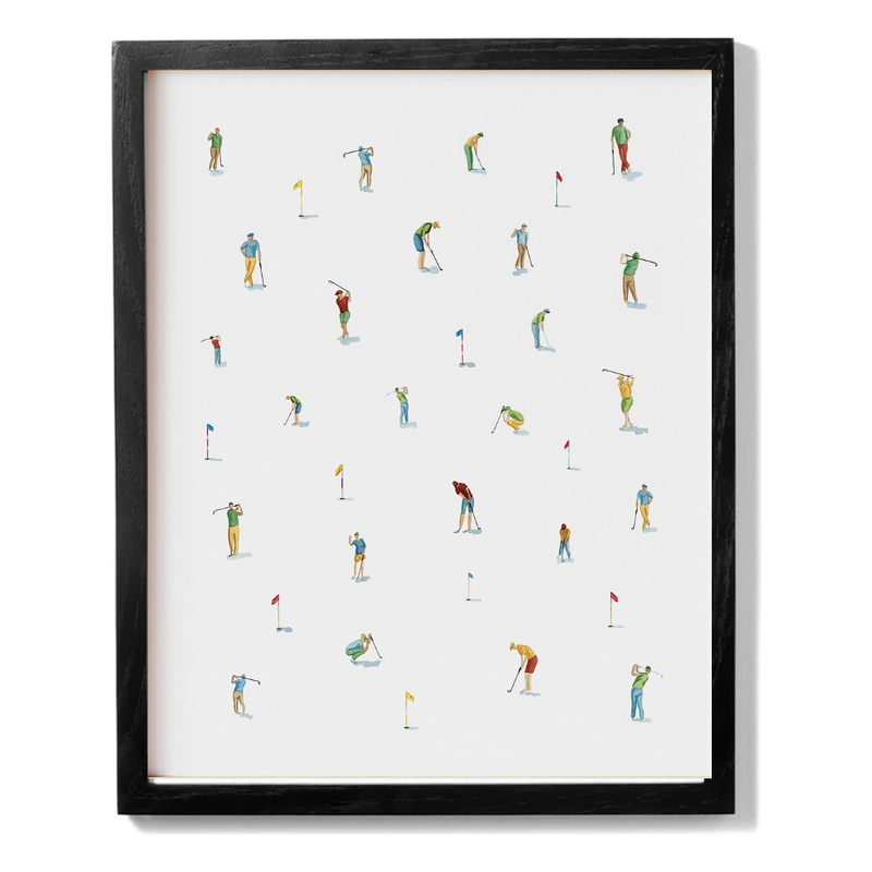 Mini Golfers Watercolour Print