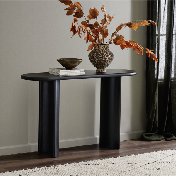 Paden Console Table in Aged Black Acacia