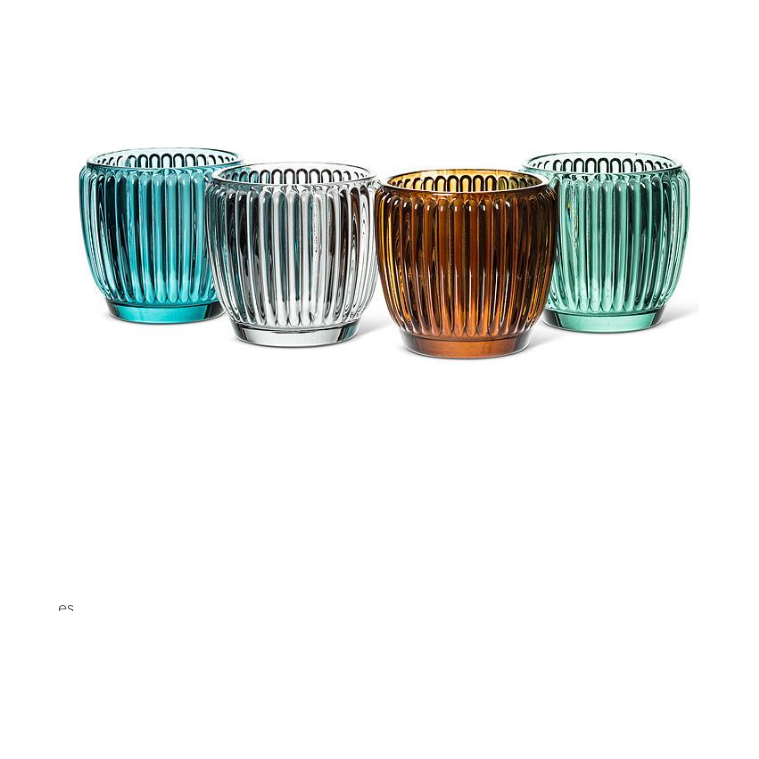 Small Ribbed Votive -Smoke