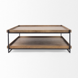 Trey Rectangular Wood Top Two-Tier Coffee Table