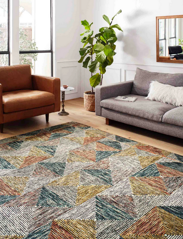 Spectrum Rug in Lagoon/ Spice