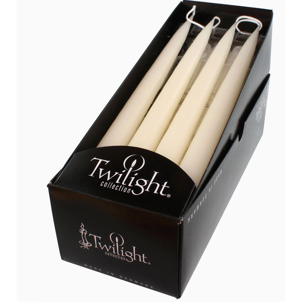 12" Danish Taper Candle Off White | 12 Pack