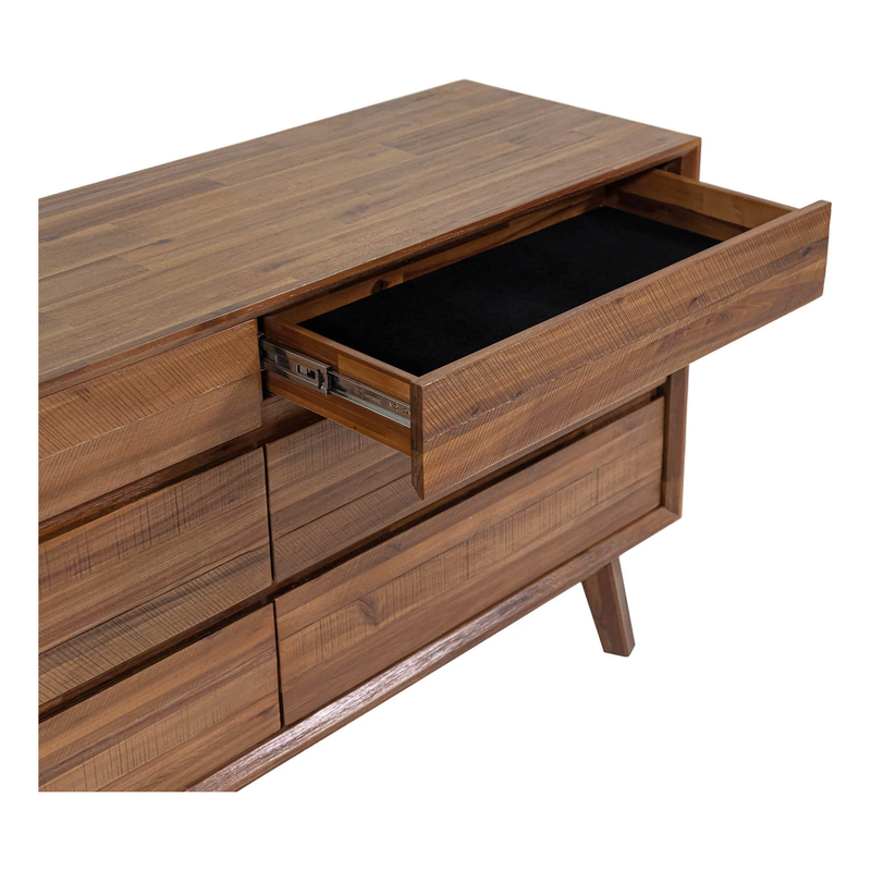 Gia 6 Drawer Dresser in Warm Pecan