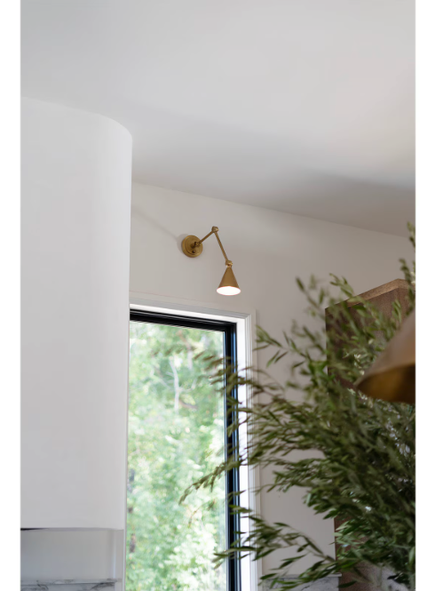 Sal Task Sconce in Natural Brass