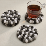 Modwool Felt Coaster in Black/White/Grey - Set of 4