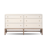Fiona 6 Drawer Dresser in Ivory Painted Raffia